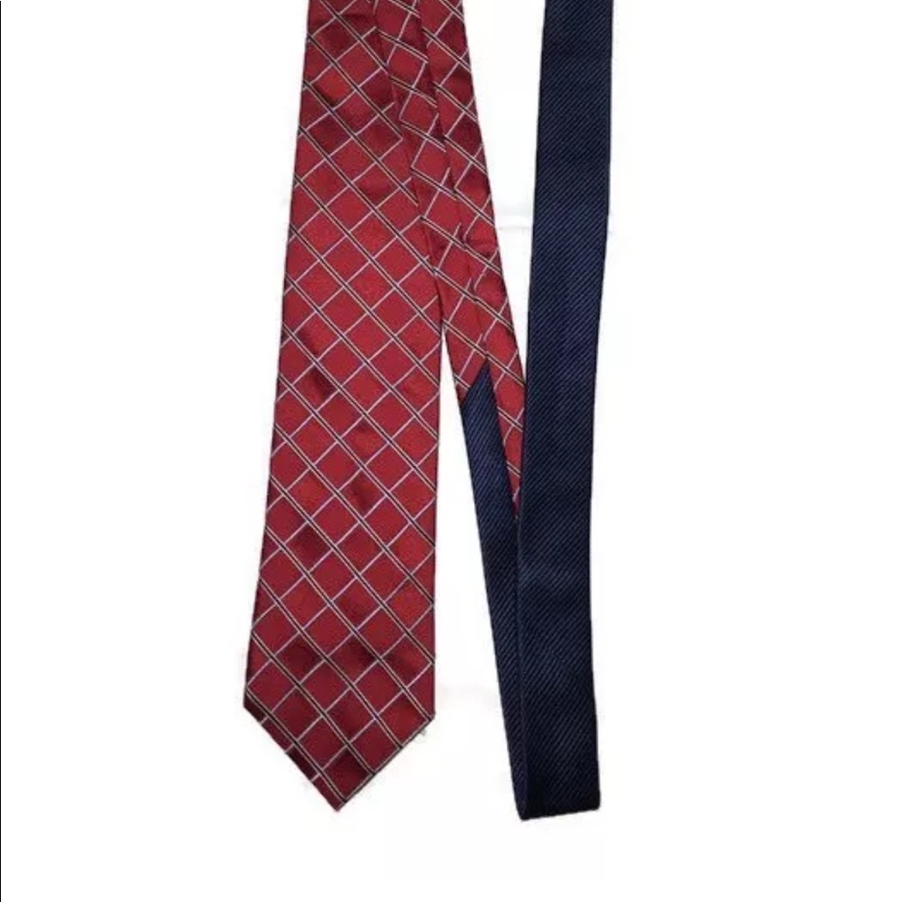 Tommy Hilfiger Tie Plaid Red 100% Silk